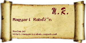 Magyari Rabán névjegykártya